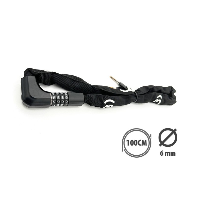 ANTIVOL CHAINE DIAM6 LONG1M CODE +CLÉ