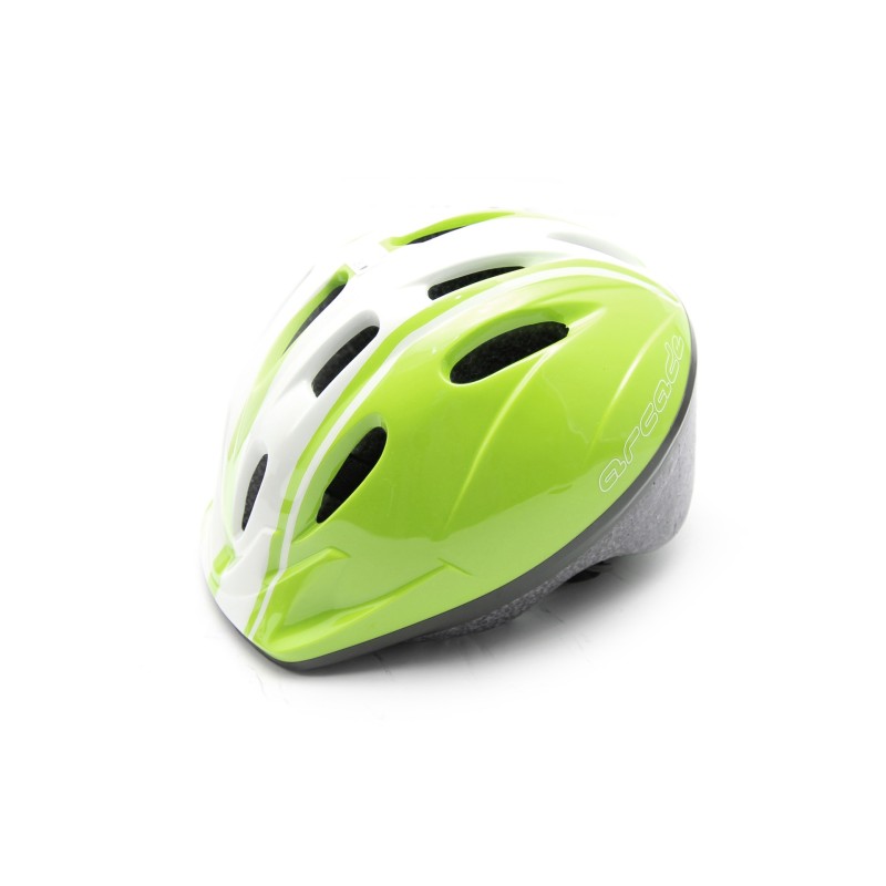 Casque Junior - Taille 49-54Cm - Coque Pvc - Molette De Réglage - Vert & Blanc
