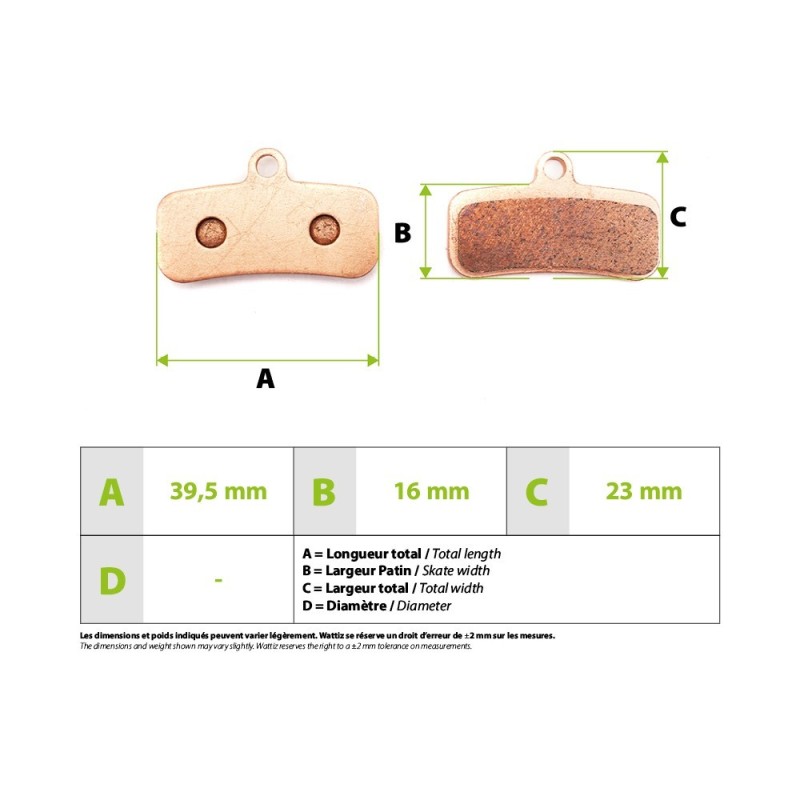 Plaquettes de freins Shimano D03S Nutt 4 pistons Thunder 3 Nami Metal Fritté Haute Performance