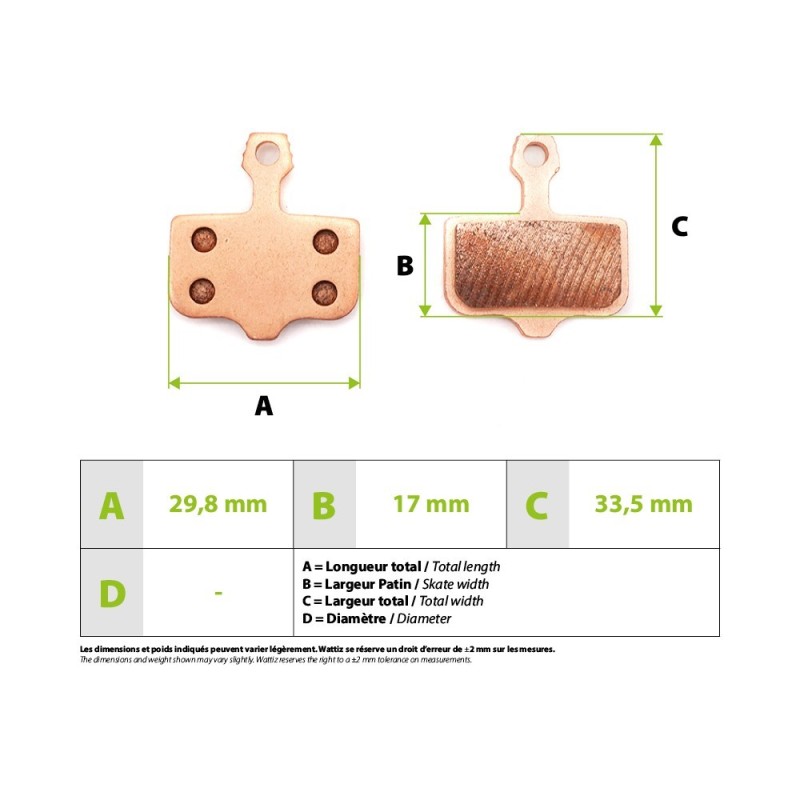 Plaquettes de freins Zero 10x 11x Vsett 10+ Storm Thunder Sram Avid Metal Fritté Haute Performance