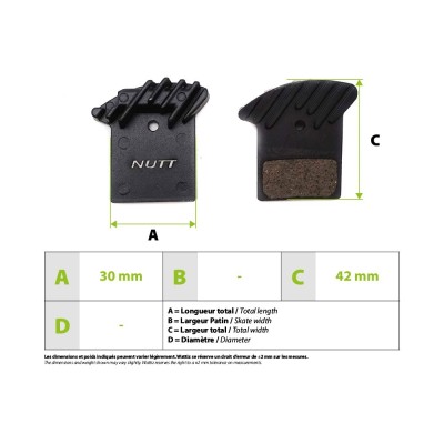 PLAQUETTES DE FREINS NUTT VENTILÉES DUALTRON VICTOR THUNDER