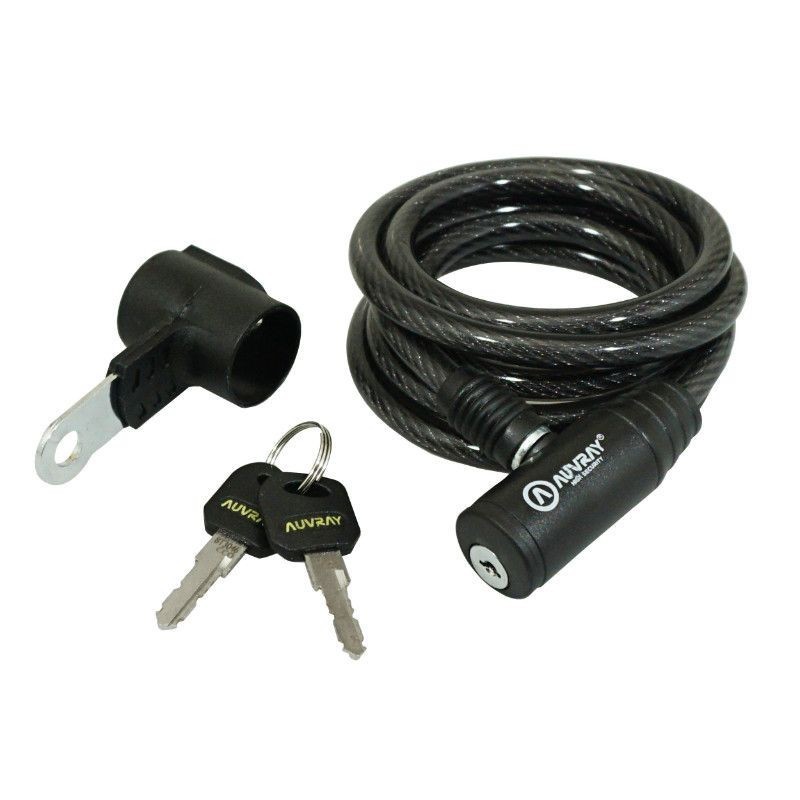 ANTIVOL VELO SPIRAL A CLE AUVRAY DIAM 8mm L 1.50 M (AVEC SUPPORT)